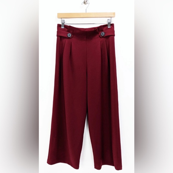 bishop + young Pants - BISHOP & YOUNG Burgundy Wide-Leg Pants
